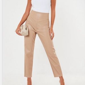 Faux leather corset detail pants